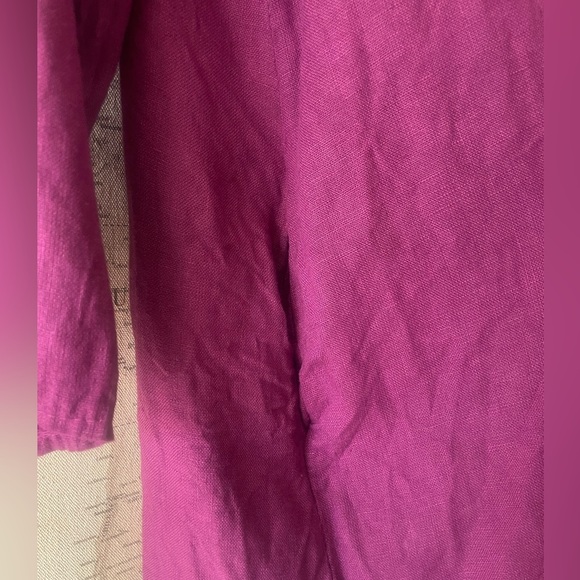 SAGA Alana  Open-Front Shawl Cardigan Linen Size Large Purple - Picture 3 of 9